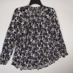 free people long sleeve floral shirt size S